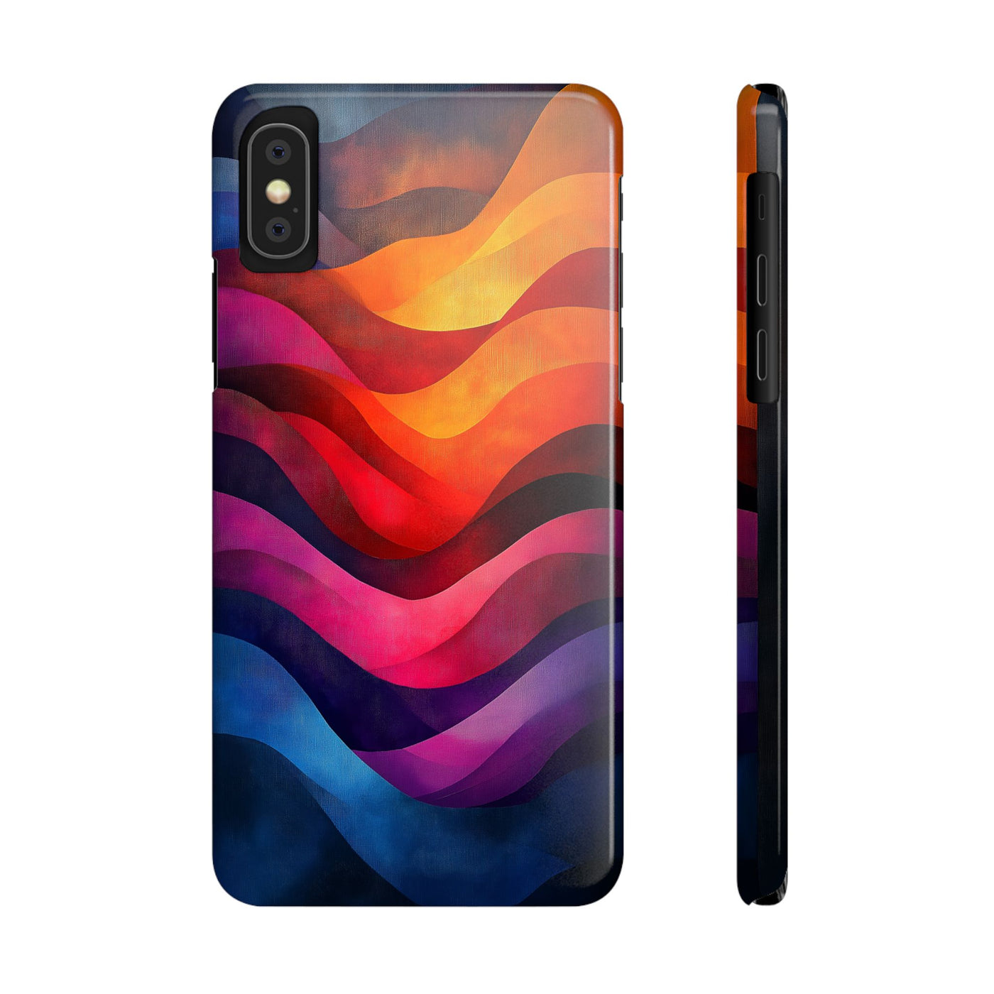 Vibrant Waves Slim IPhone Case - Colorful Abstract Design for Trendy Style