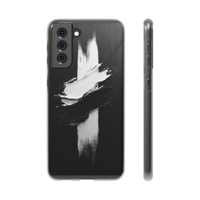 Modern Artistic IPhone & Samsung Flexi Case | Stylish Black & White Phone Cover