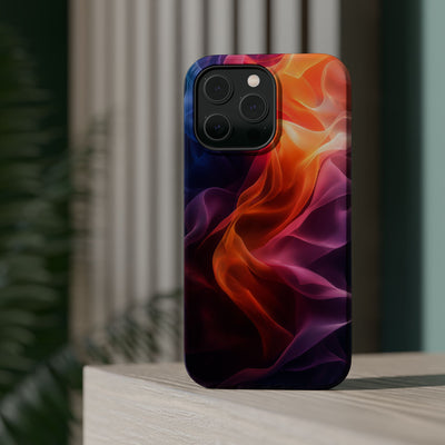 Vibrant MagSafe® Tough Case for iPhone - Abstract Flame Design, Durable & Stylish Protection