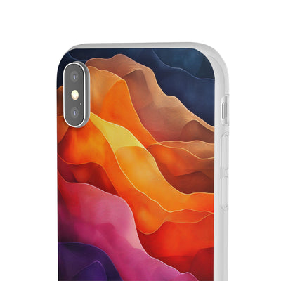 Vibrant Abstract IPhone & Samsung Flexi Case - Colorful Wave Design for Phone Protection