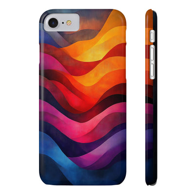 Vibrant Waves Slim IPhone Case - Colorful Abstract Design for Trendy Style