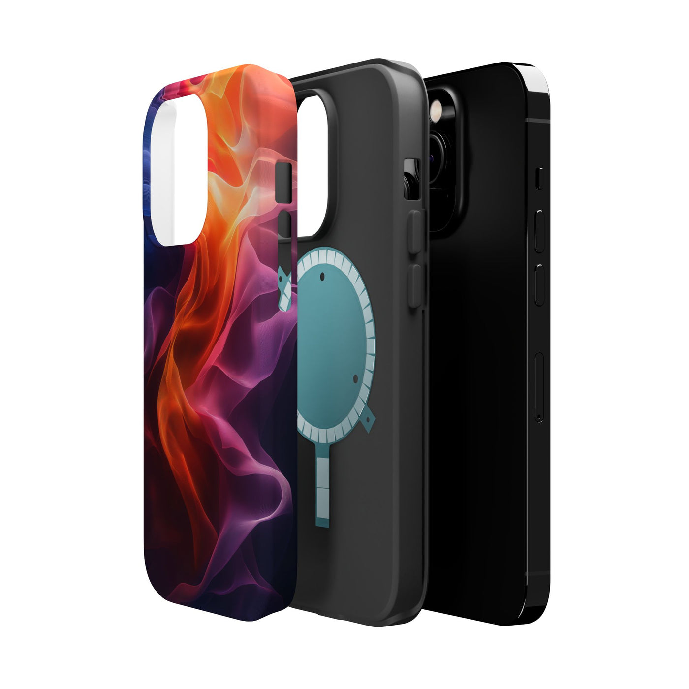 Vibrant MagSafe® Tough Case for iPhone - Abstract Flame Design, Durable & Stylish Protection