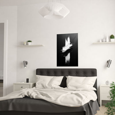 Modern Abstract Satin Poster - Black & White Wall Art