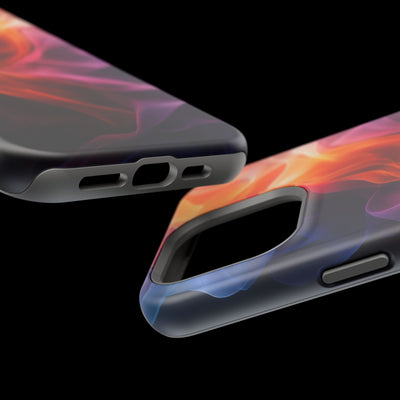 Vibrant MagSafe® Tough Case for iPhone - Abstract Flame Design, Durable & Stylish Protection