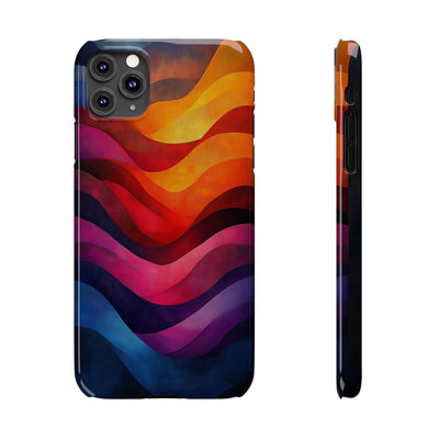 Vibrant Waves Slim IPhone Case - Colorful Abstract Design for Trendy Style