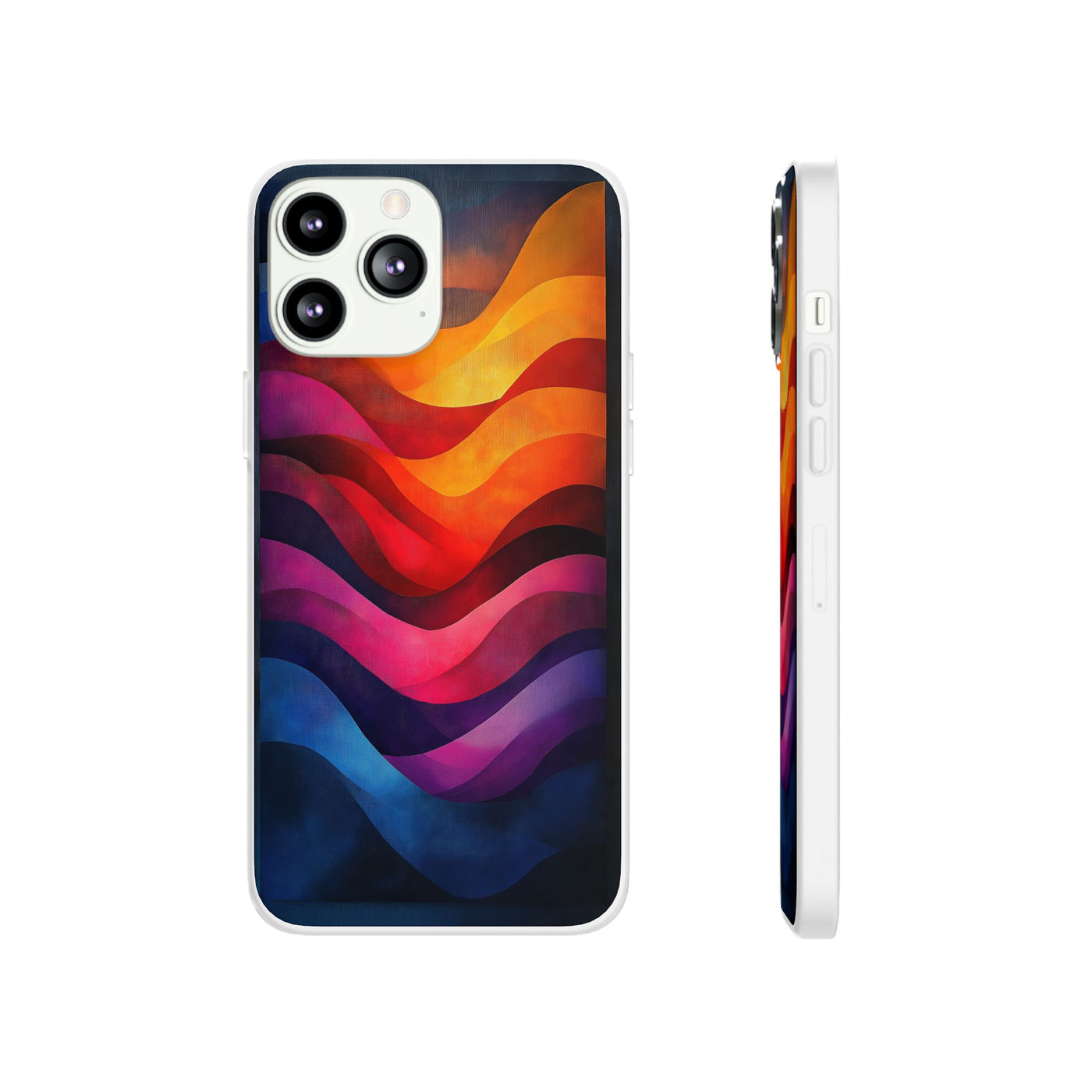 Abstract Waves IPhone & Samsung Flexi Case - Colorful Protective Phone Cover for Art Lovers