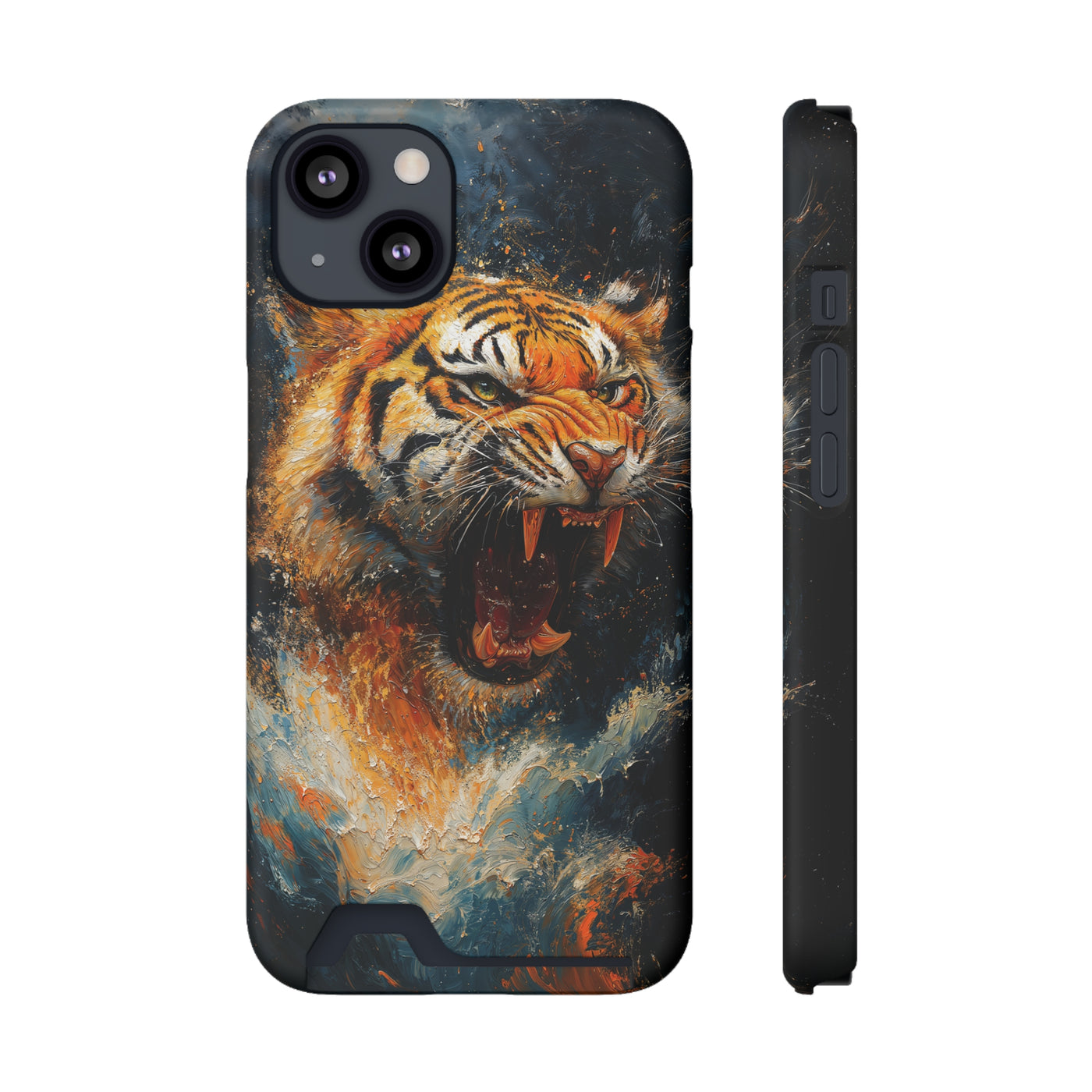 Fierce Tiger IPhone & Samsung Magsafe® Case with Credit Card Holder | Durable, Stylish Design for Animal Lovers