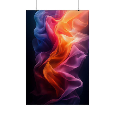 Vibrant Satin Print Poster - Colorful Abstract Wall Art