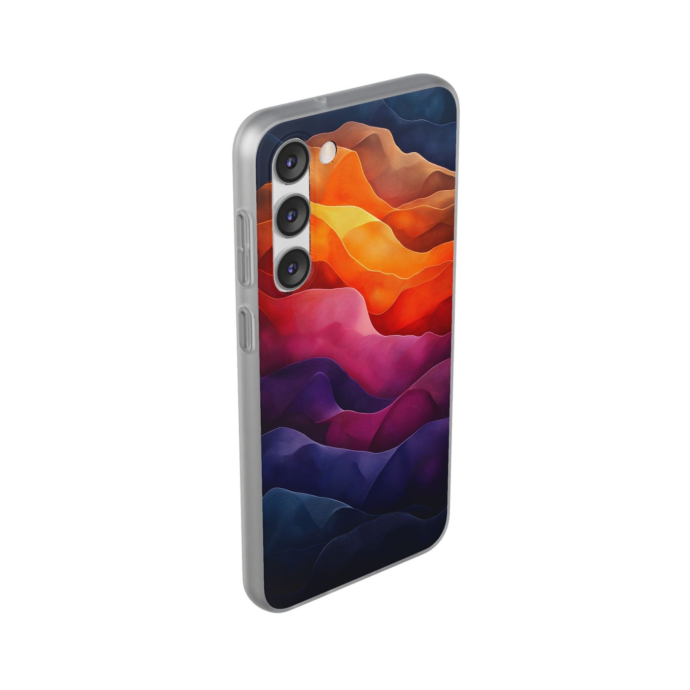 Vibrant Abstract IPhone & Samsung Flexi Case - Colorful Wave Design for Phone Protection