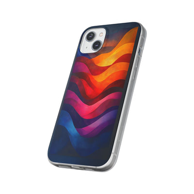 Abstract Waves IPhone & Samsung Flexi Case - Colorful Protective Phone Cover for Art Lovers