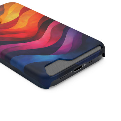 Colorful IPhone & Samsung Magsafe® Case with Credit Card Holder - Vibrant Wave Design for Style and Convenience