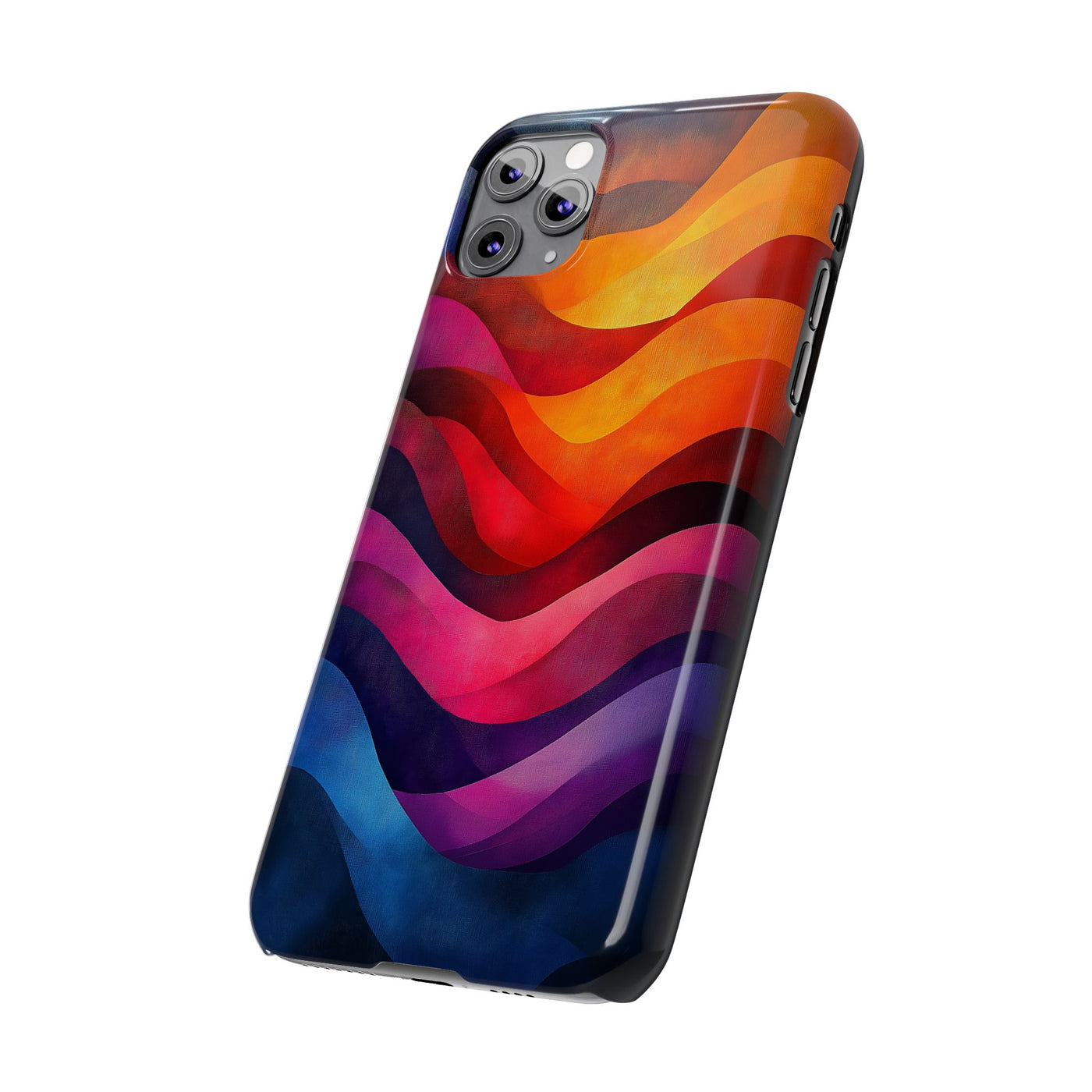 Vibrant Waves Slim IPhone Case - Colorful Abstract Design for Trendy Style