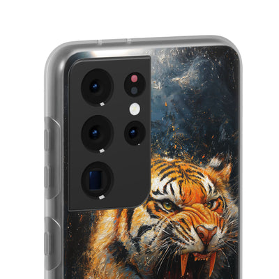 Fierce Tiger IPhone & Samsung Flexi Case - Durable Protection for Animal Lovers