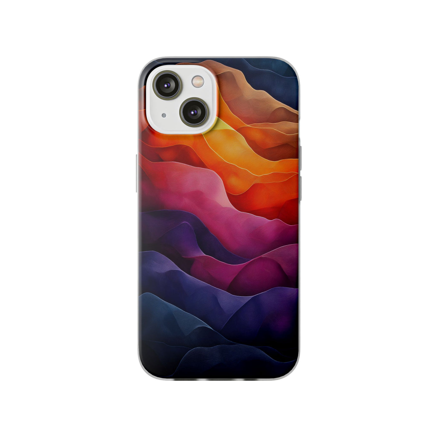 Vibrant Abstract IPhone & Samsung Flexi Case - Colorful Wave Design for Phone Protection