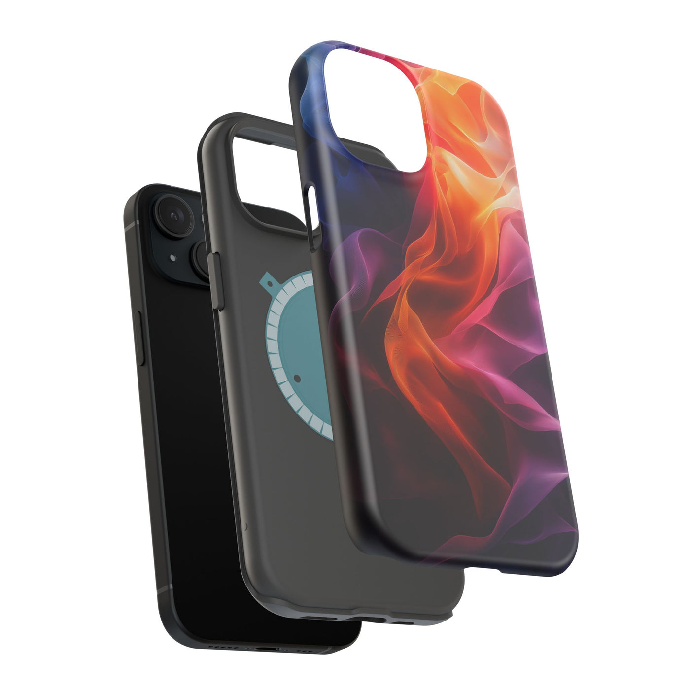 Vibrant MagSafe® Tough Case for iPhone - Abstract Flame Design, Durable & Stylish Protection