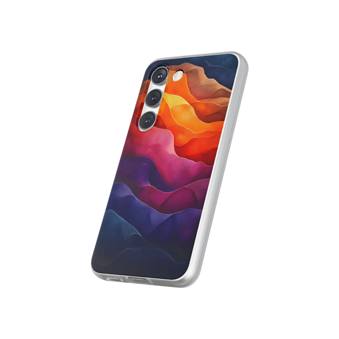 Vibrant Abstract IPhone & Samsung Flexi Case - Colorful Wave Design for Phone Protection