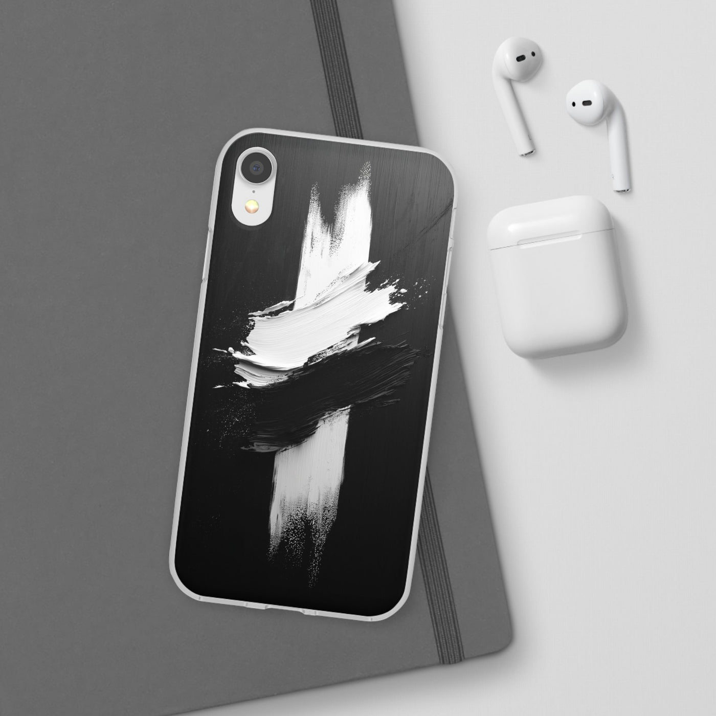 Modern Artistic IPhone & Samsung Flexi Case | Stylish Black & White Phone Cover