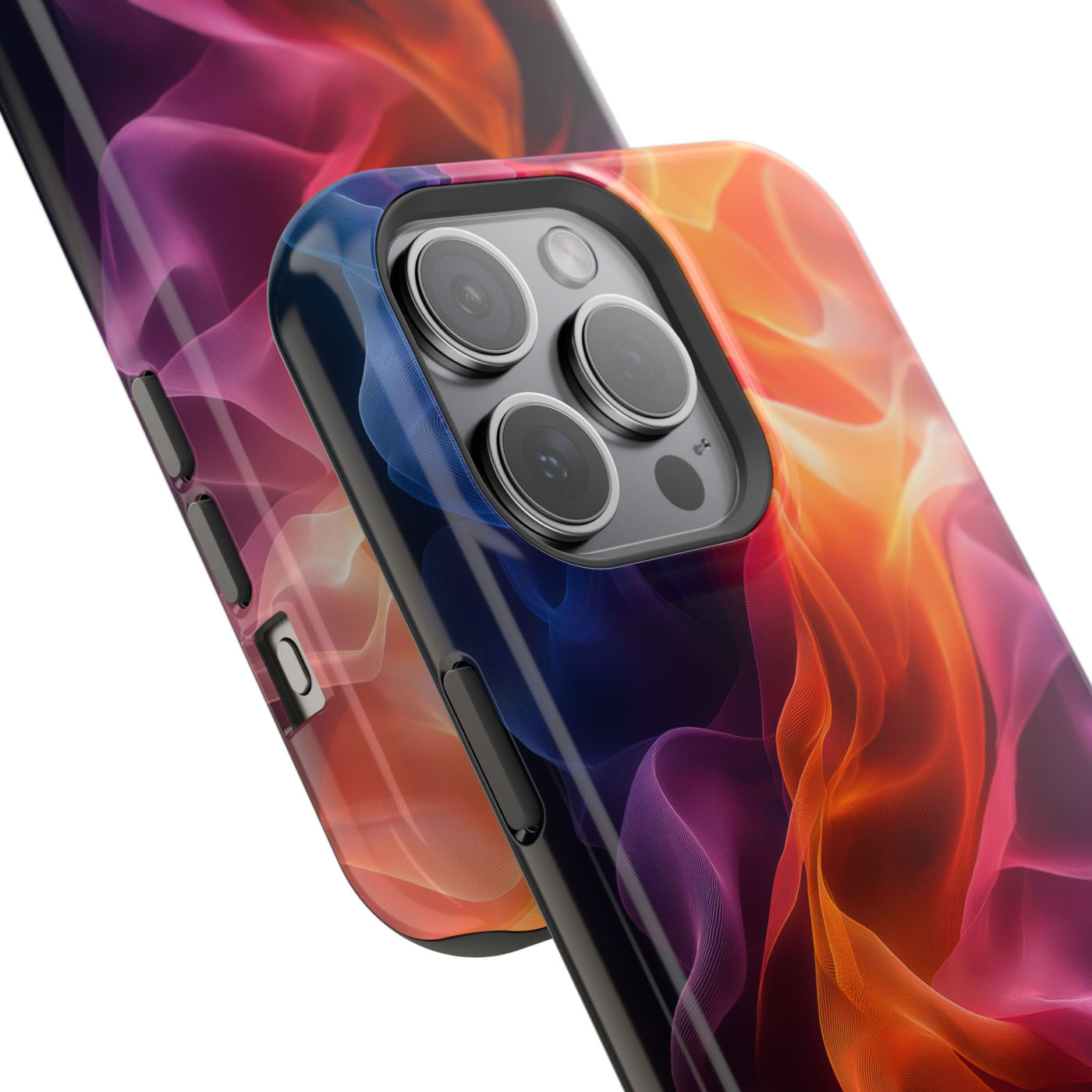 Vibrant MagSafe® Tough Case for iPhone - Abstract Flame Design, Durable & Stylish Protection