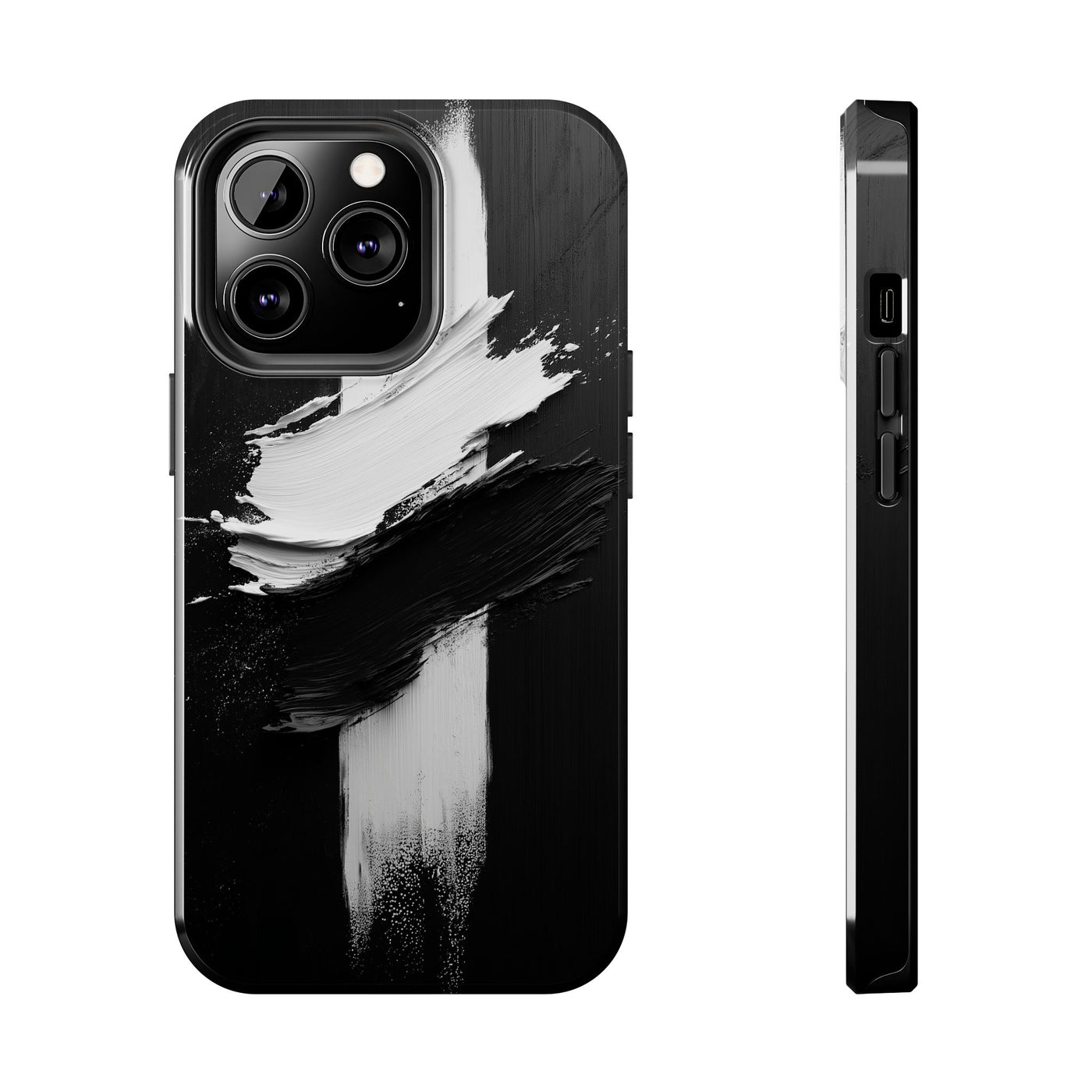 Abstract Black and White Tough IPhone & Samsung Case - Stylish Protection for Your Device