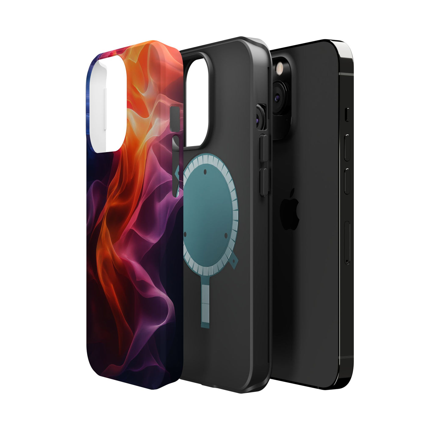 Vibrant MagSafe® Tough Case for iPhone - Abstract Flame Design, Durable & Stylish Protection