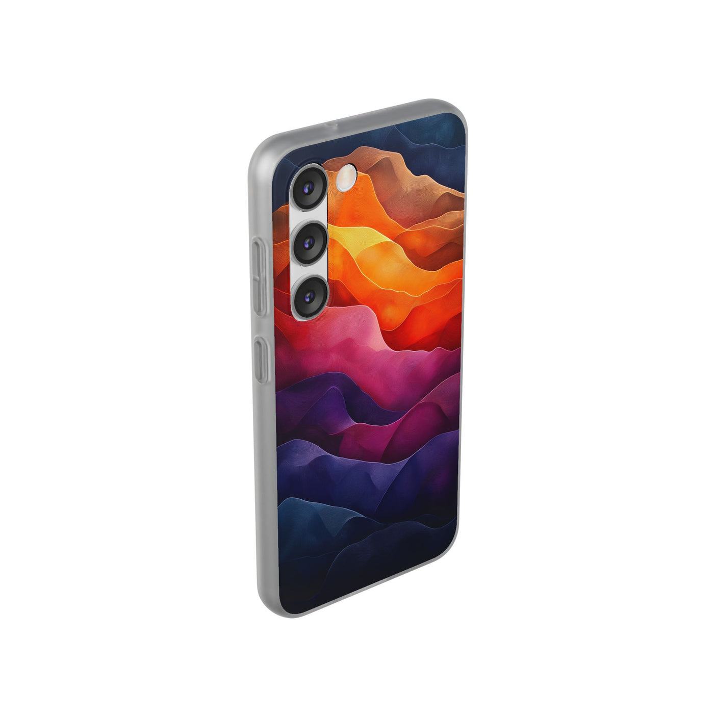 Vibrant Abstract IPhone & Samsung Flexi Case - Colorful Wave Design for Phone Protection