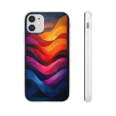 Abstract Waves IPhone & Samsung Flexi Case - Colorful Protective Phone Cover for Art Lovers