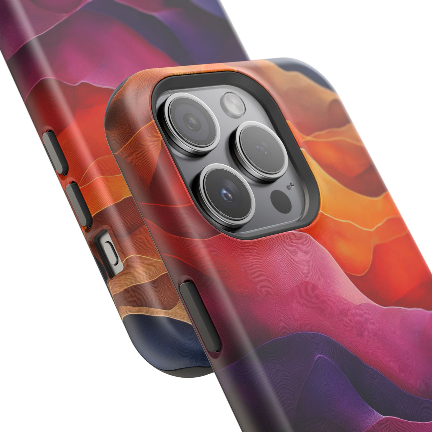 Vibrant Abstract MagSafe® Tough Case for iPhone - Colorful Mountain Wave Design