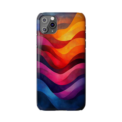 Vibrant Waves Slim IPhone Case - Colorful Abstract Design for Trendy Style