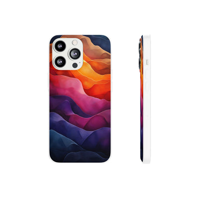 Vibrant Abstract IPhone & Samsung Flexi Case - Colorful Wave Design for Phone Protection