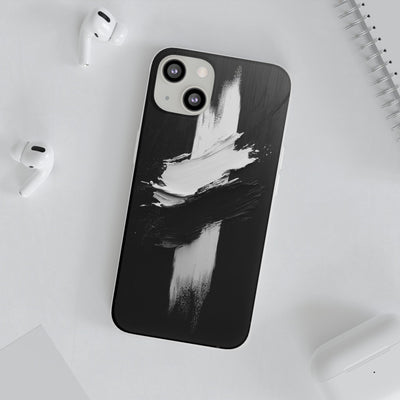 Modern Artistic IPhone & Samsung Flexi Case | Stylish Black & White Phone Cover