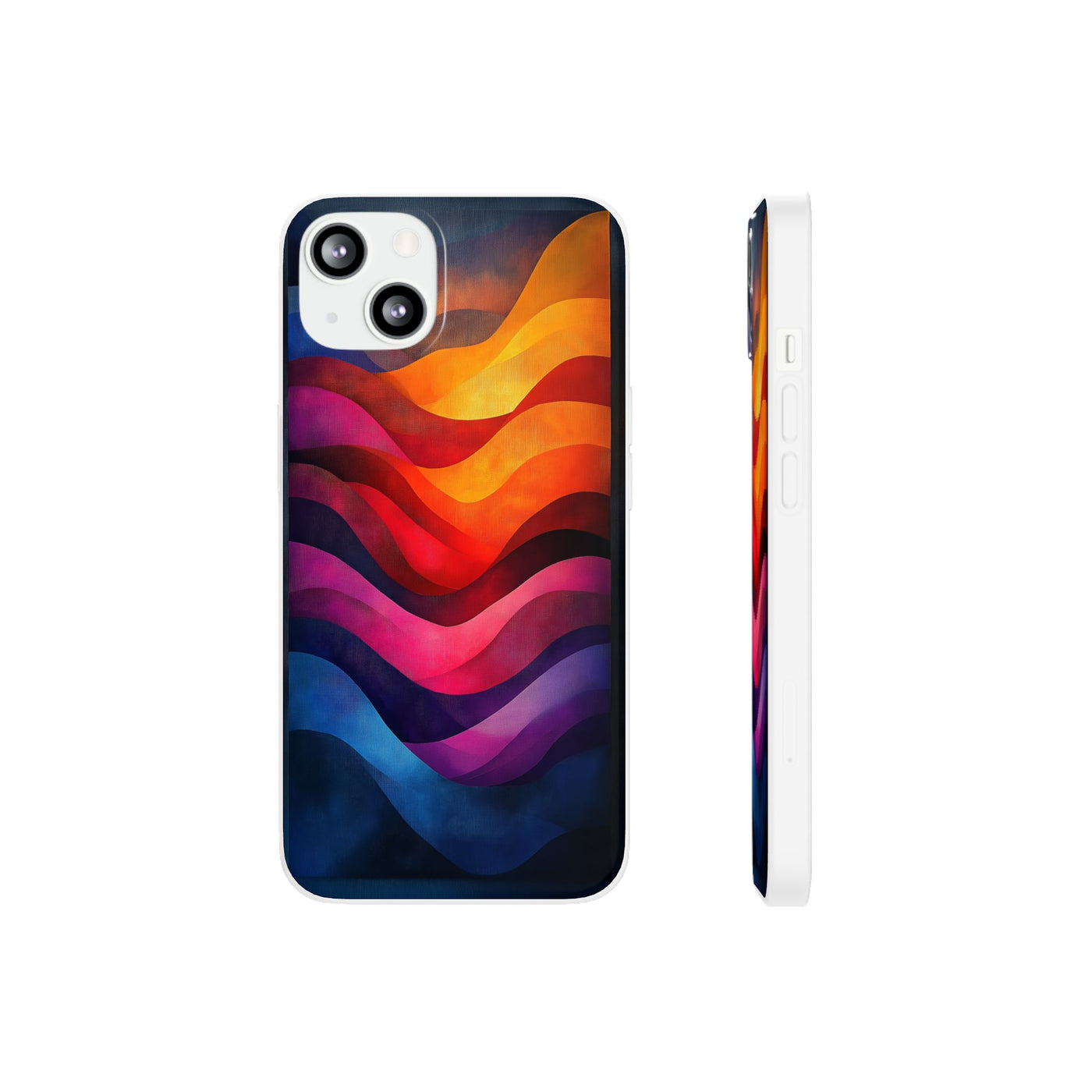 Abstract Waves IPhone & Samsung Flexi Case - Colorful Protective Phone Cover for Art Lovers