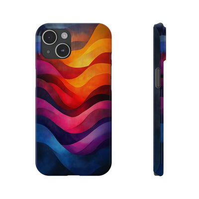 Vibrant Waves Slim IPhone Case - Colorful Abstract Design for Trendy Style