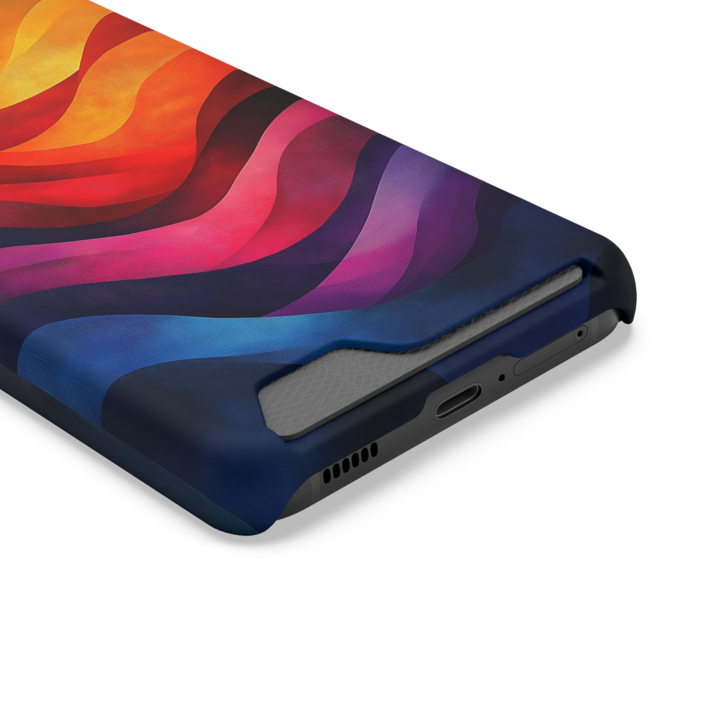 Colorful IPhone & Samsung Magsafe® Case with Credit Card Holder - Vibrant Wave Design for Style and Convenience