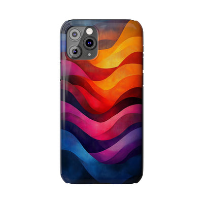 Vibrant Waves Slim IPhone Case - Colorful Abstract Design for Trendy Style