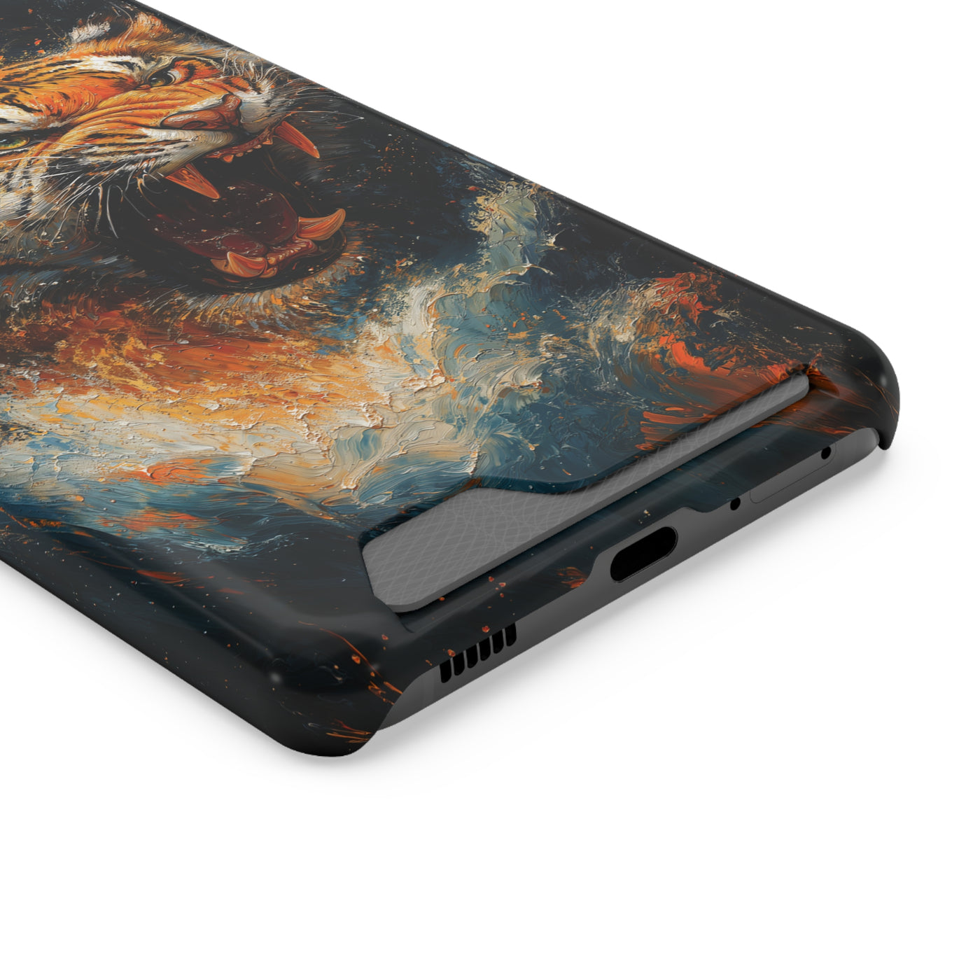 Fierce Tiger IPhone & Samsung Magsafe® Case with Credit Card Holder | Durable, Stylish Design for Animal Lovers