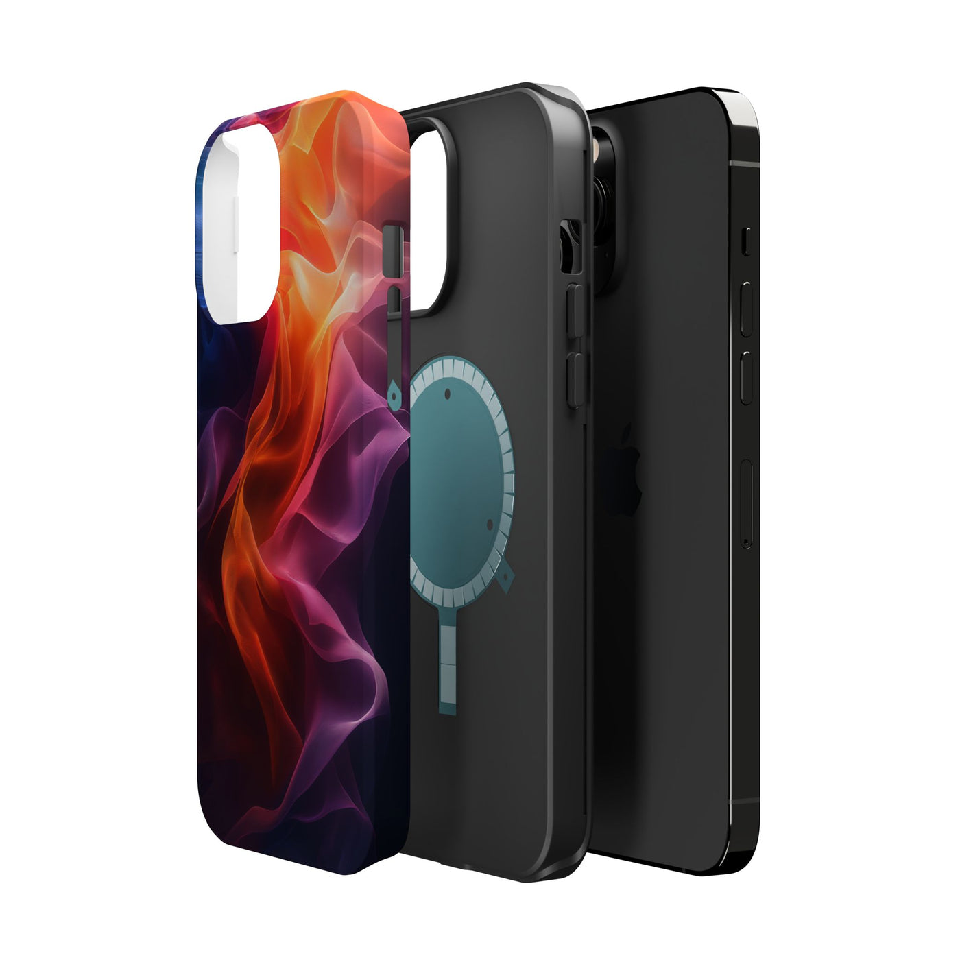 Vibrant MagSafe® Tough Case for iPhone - Abstract Flame Design, Durable & Stylish Protection