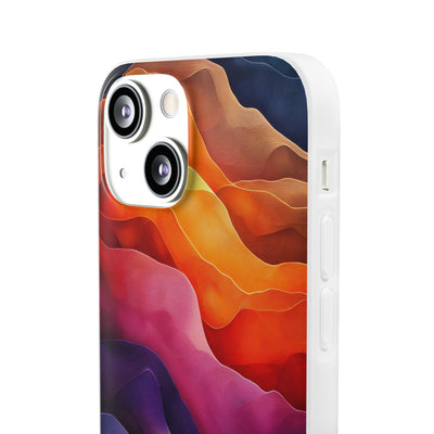 Vibrant Abstract IPhone & Samsung Flexi Case - Colorful Wave Design for Phone Protection