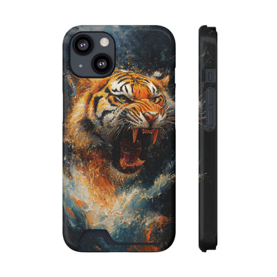 Fierce Tiger IPhone & Samsung Magsafe® Case with Credit Card Holder | Durable, Stylish Design for Animal Lovers