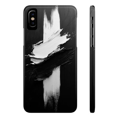 Abstract Black & White Slim IPhone Case - Modern Minimalist Design