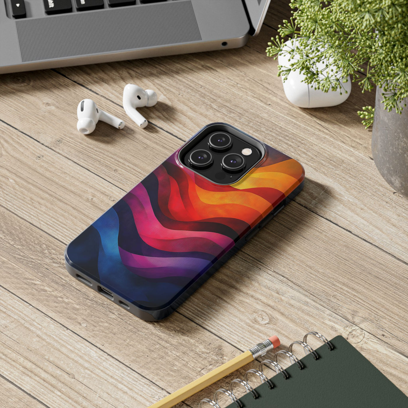 Vibrant Waves Tough IPhone & Samsung Case - Stylish & Durable Protective Cover