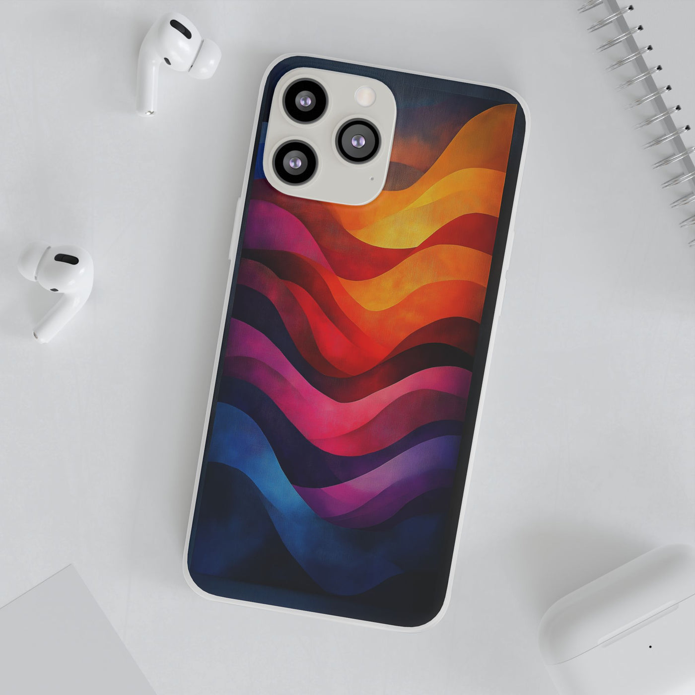 Abstract Waves IPhone & Samsung Flexi Case - Colorful Protective Phone Cover for Art Lovers