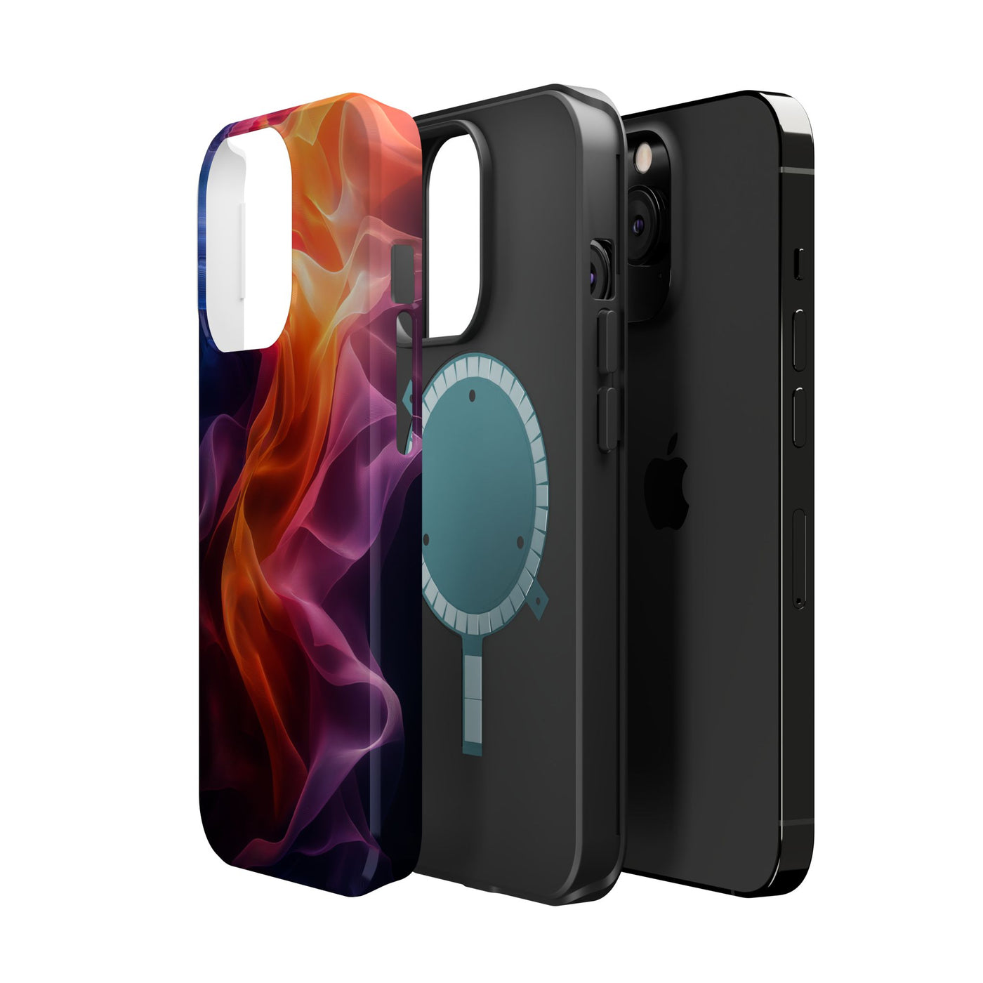 Vibrant MagSafe® Tough Case for iPhone - Abstract Flame Design, Durable & Stylish Protection