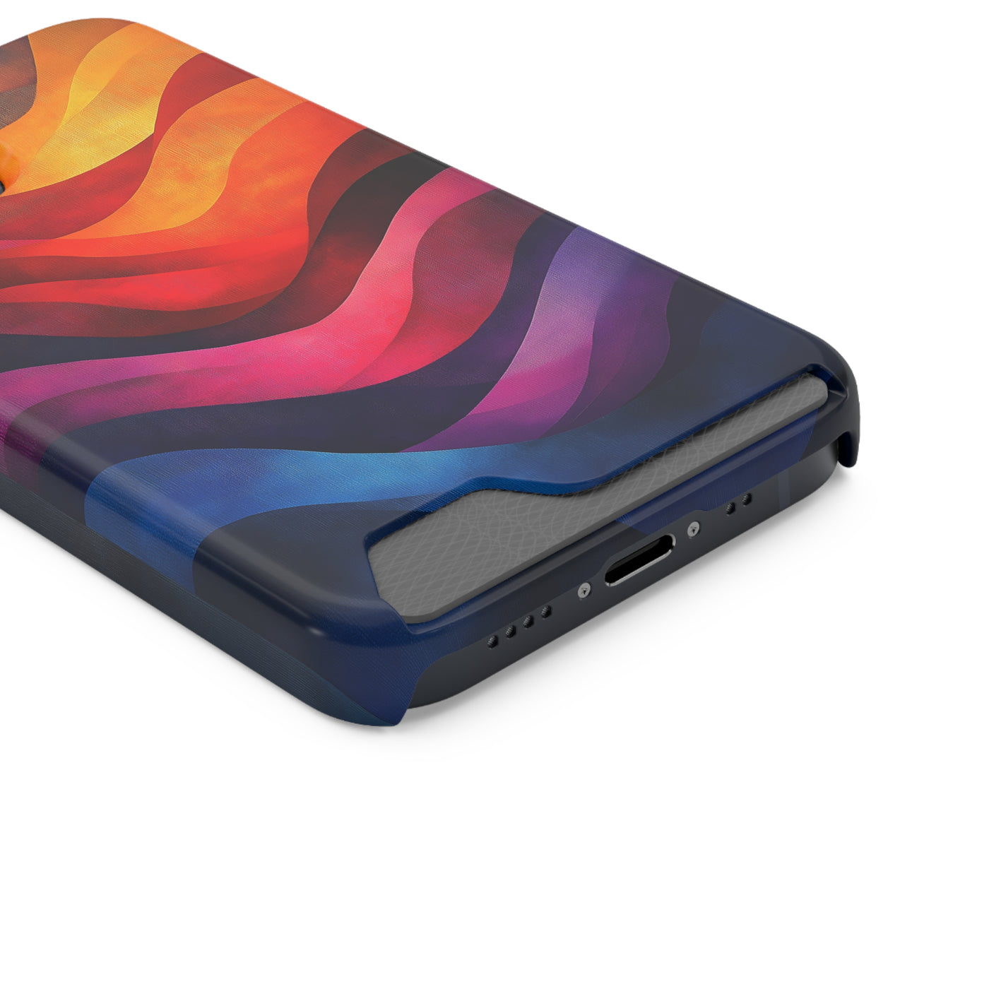 Colorful IPhone & Samsung Magsafe® Case with Credit Card Holder - Vibrant Wave Design for Style and Convenience