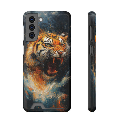 Fierce Tiger IPhone & Samsung Magsafe® Case with Credit Card Holder | Durable, Stylish Design for Animal Lovers