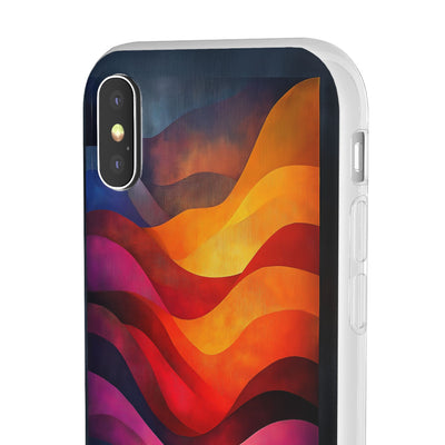 Abstract Waves IPhone & Samsung Flexi Case - Colorful Protective Phone Cover for Art Lovers