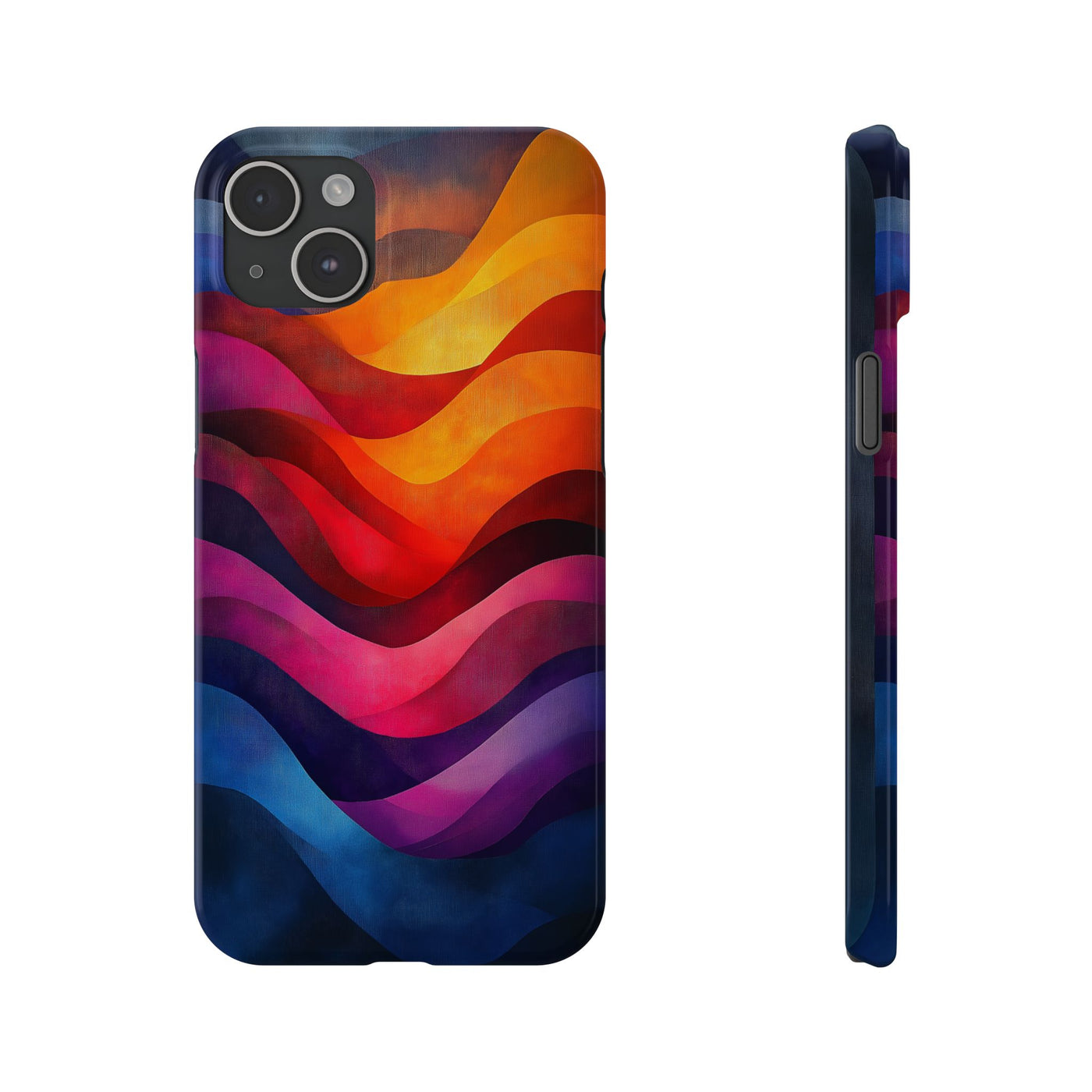 Vibrant Waves Slim IPhone Case - Colorful Abstract Design for Trendy Style