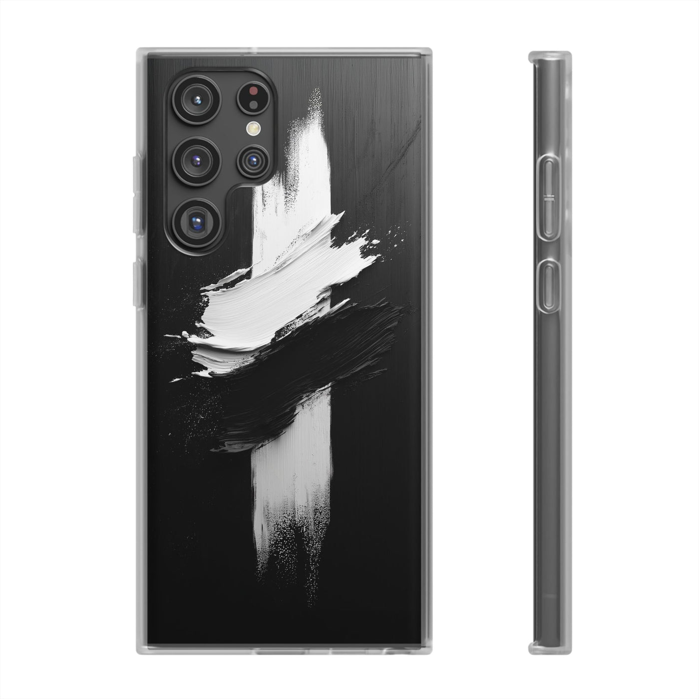 Modern Artistic IPhone & Samsung Flexi Case | Stylish Black & White Phone Cover