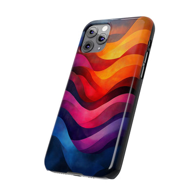 Vibrant Waves Slim IPhone Case - Colorful Abstract Design for Trendy Style