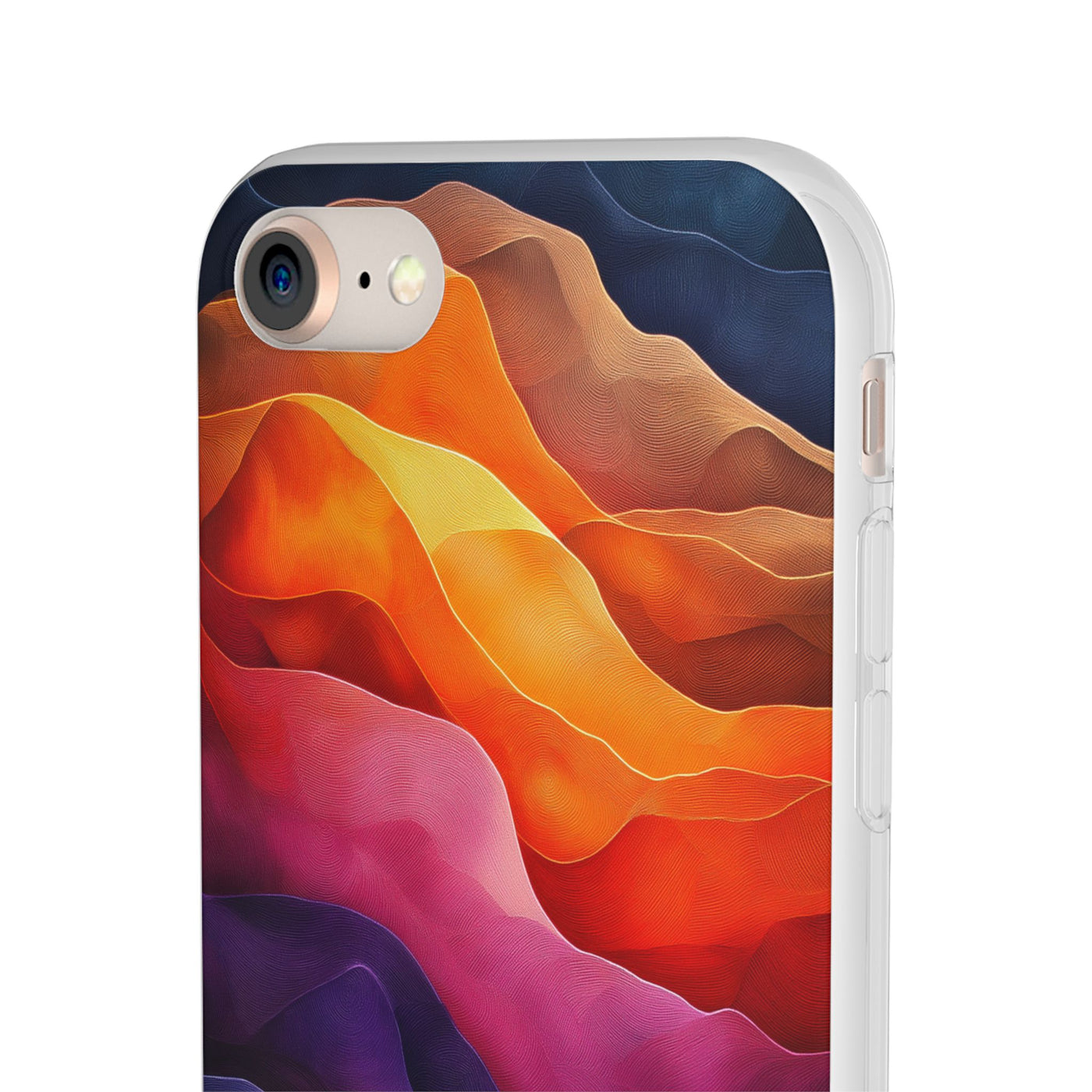 Vibrant Abstract IPhone & Samsung Flexi Case - Colorful Wave Design for Phone Protection