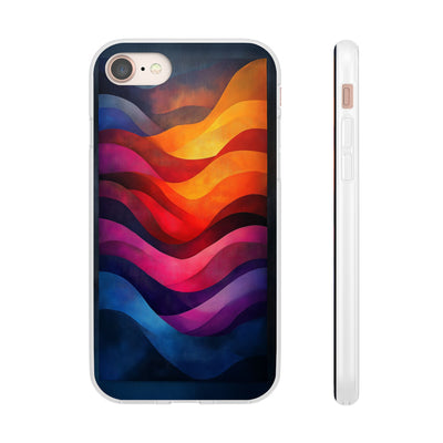 Abstract Waves IPhone & Samsung Flexi Case - Colorful Protective Phone Cover for Art Lovers